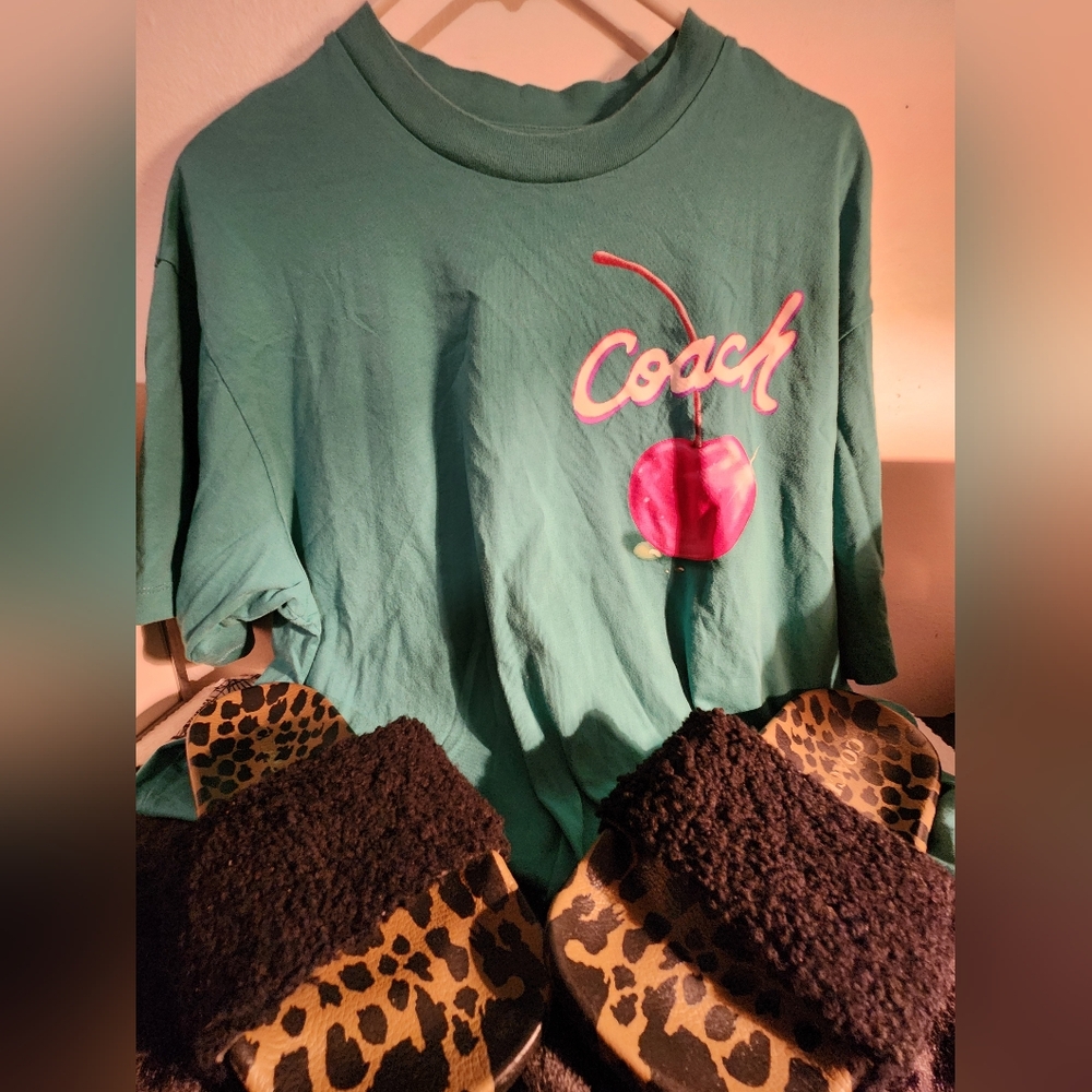 Coach Cherry Graphic Tee And Coach Sandles